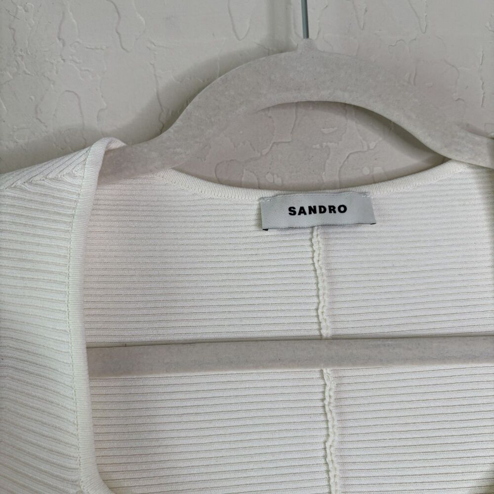 Sandro Cream Short Sleeve Top - Picture 4 of 5